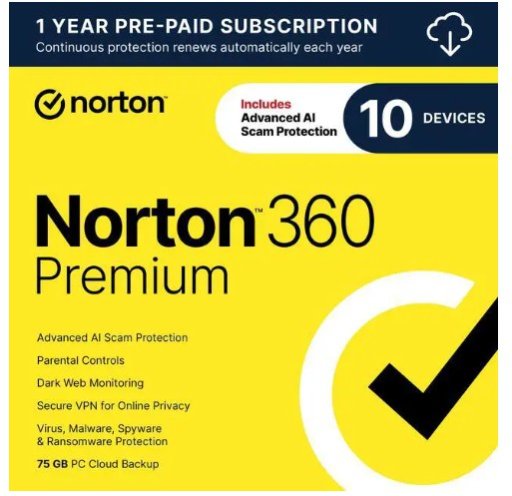 Norton 360 Premium 1-Year (10 Devices)