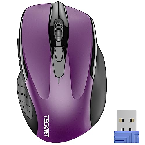 TECKNET Wireless Mouse 2.4G 2600 DPI Purple