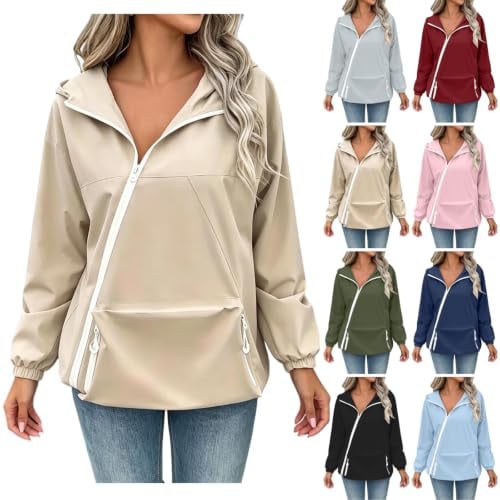 Zip Up Waterproof Rain Jacket