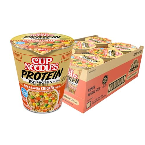 Nissin Cup Noodles Protein Ramen w/ Bone Broth 6-Pack