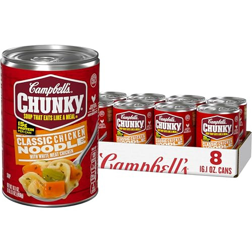 Campbell’s Chunky Classic Chicken Noodle Soup 16.1 Oz Can (Case of 8)
