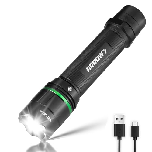 2000-Lumen Arrow Rechargeable LED Flashlight w/ Zoomable Beam Deal