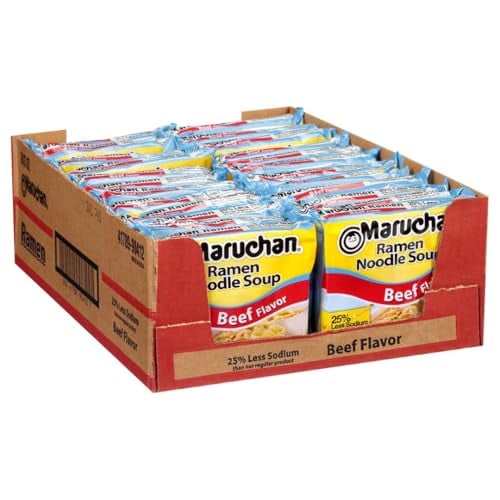 24-Pack 3-Oz Maruchan Instant Ramen Noodles Less Sodium Beef