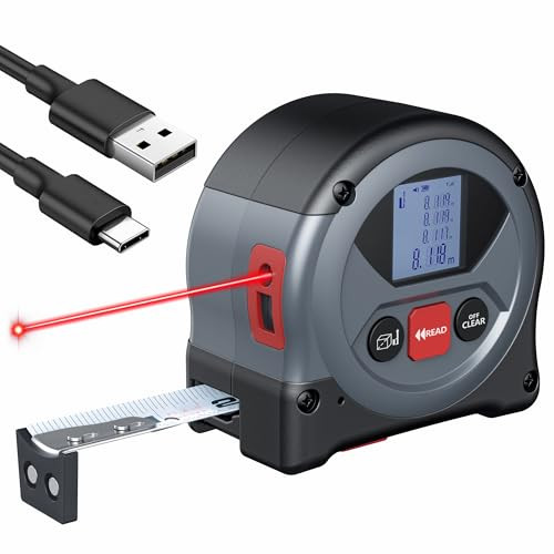 Laser Tape Measure 2-in-1 165 Ft Laser 16 Ft Tape