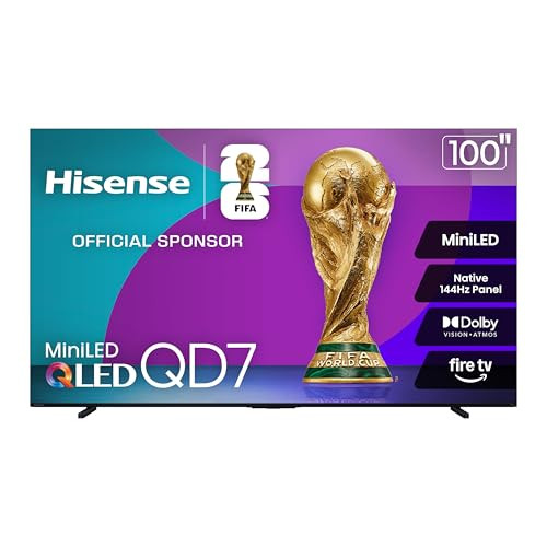 100" Hisense QD7 Series 144Hz QLED Mini-LED 4K UHD Smart Fire TV (2025 Model)
