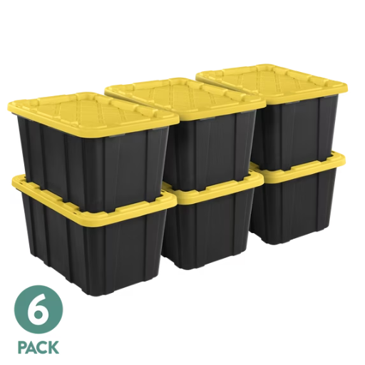 6-Pack 27-Gallon Sterilite Large Storage Bin w/ Snap-On Lid Deal