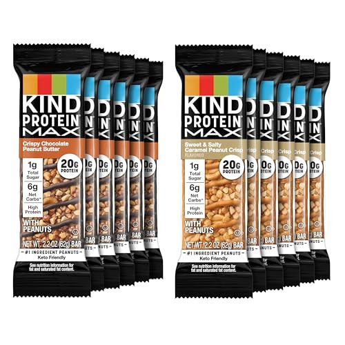 KIND Protein MAX Variety Pack, High Protein Bars 20g Protein, 12 Count
