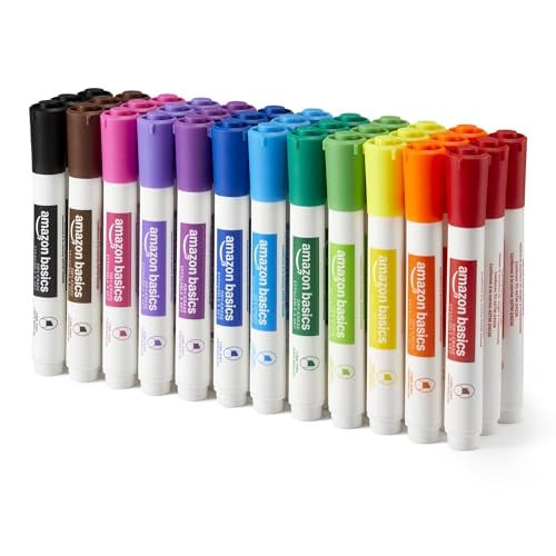 Amazon Basics Low-Odor Dry Erase Whiteboard Markers 12-Pack Assorted Deal