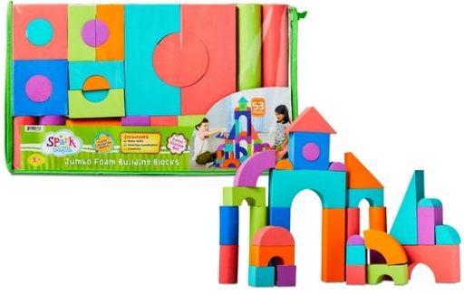 Spark Create Imagine: 53-Piece Jumbo Foam Building Block Set