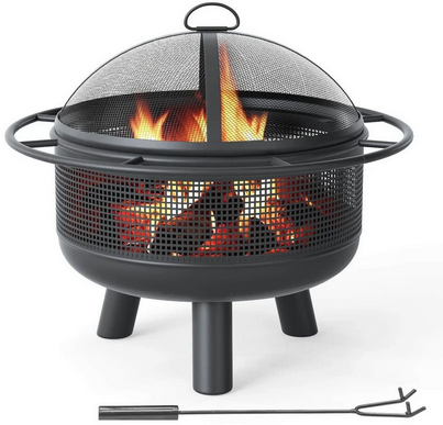 Heavy-Duty Wood Burning Fire Pit with Spark Screen Deal