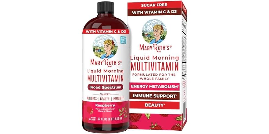 MaryRuth's Liquid Morning Multivitamin (Raspberry), 32 oz