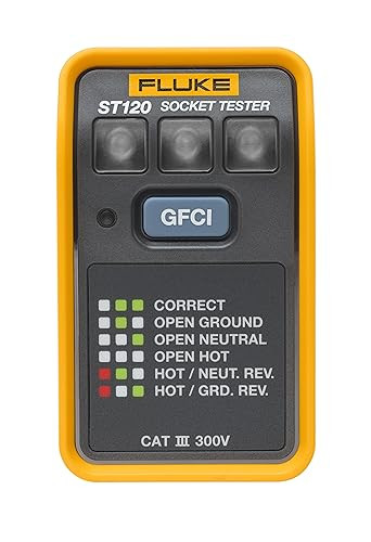 Fluke ST120 Integrated GFCI LEDs Socket Tester w/o Beeper