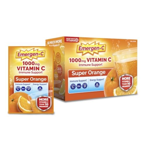 Emergen-C 1000mg Vitamin C Powder Super Orange Flavor 30 Count