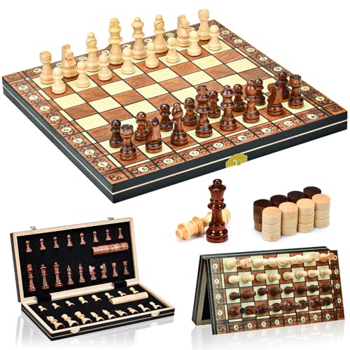 15" Magnetic Wooden Chess Set Deal