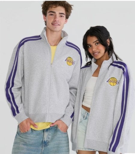 Aeropostale Men's Los Angeles Lakers Fleece Track Jacket Deal