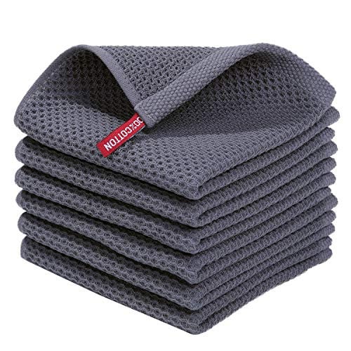 Homaxy 100% Cotton Waffle Weave Kitchen Dish Cloths 6-Pack Deal