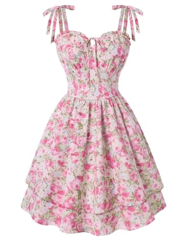 Scarlet Darkness Women's Floral Corset Mini Dress w/ Pockets Deal