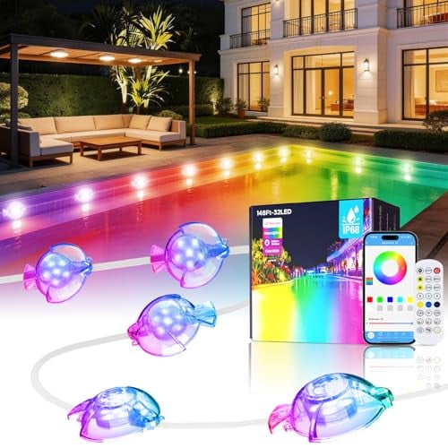 Smart Pool Lights with Remote/App Control, 16 Million Colors Deal