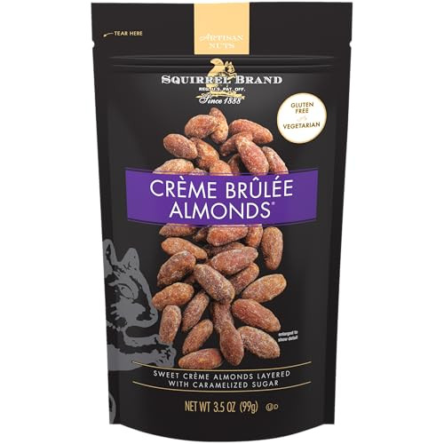 Squirrel Brand Crème Brulee Almonds, 3.5 OZ Resealable Bag