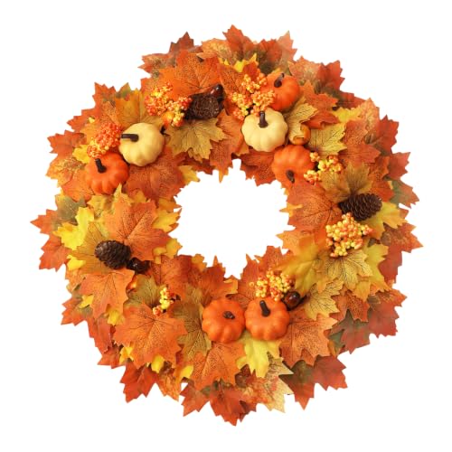 Wironlst 22-Inch Fall Maple-Leaf Wreath Deal