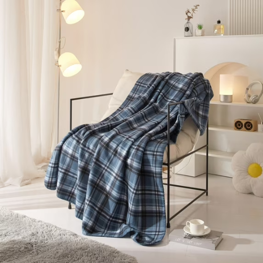 Mainstays Cozy Blue Plaid Fleece Throw Blanket, 50"x 60" Deal