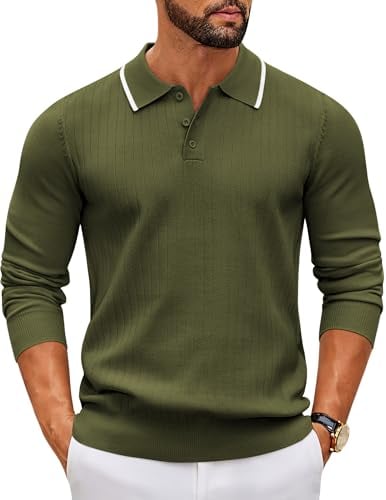 COOFANDY Men's Knit Polo Sweater Deal