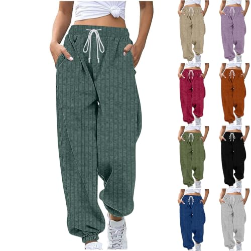 Ribbed Wide Leg Drawstring Joggers Deal
