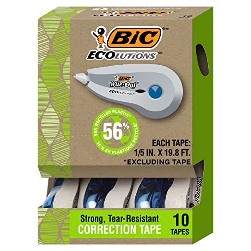 BIC Ecolutions Wite-Out Brand Correction Tape 10-Count Pack Deal