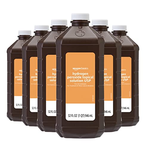 Amazon Basics 6-Pack 32-Oz Hydrogen Peroxide First Aid Antiseptic Solution