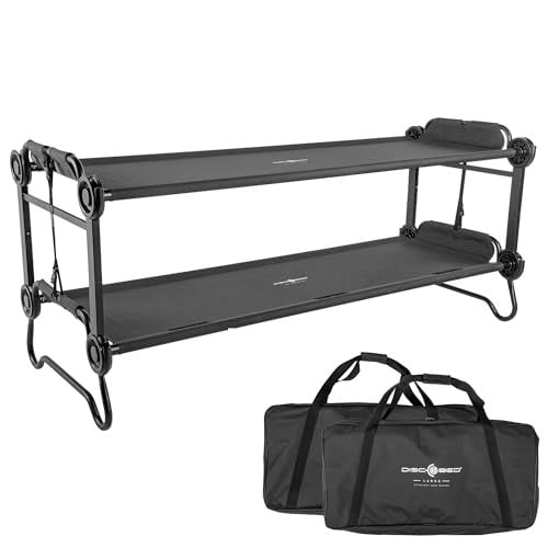 Disc-O-Bed Large Outdoor Convertible 2 Person Portable Camping Bunk Cots Deal
