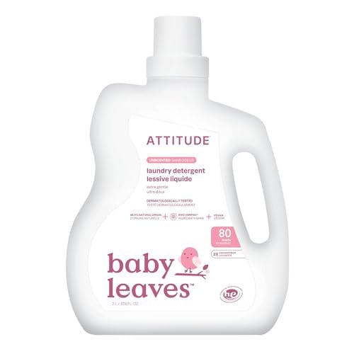 ATTITUDE Baby Laundry Detergent, Unscented HE Compatible Liquid (67.6 Fl Oz)