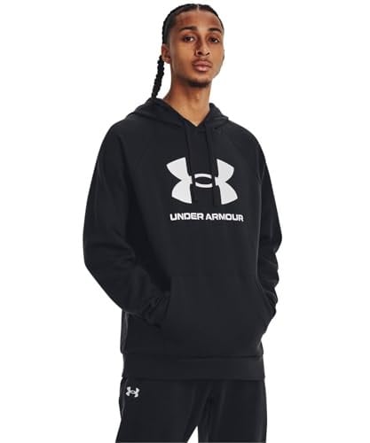 Under Armour Men's Rival Fleece Logo Hoodie (001) Black / White