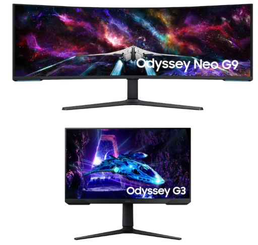 Samsung 57" Odyssey Neo G9 Dual 4K Curved VA Monitor + 24" Odyssey G30D FHD 180Hz Monitor