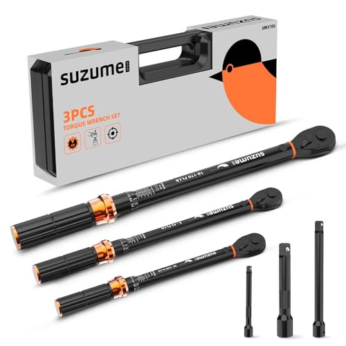 3-Piece SUZUME 72 Teeth Torque Wrench Set (1/4", 3/8", 1/2")