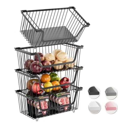 GAOKASE 4-Pack Stackable Wire Storage Baskets