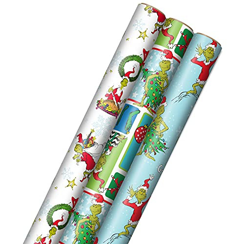 Hallmark Dr. Seuss Grinch Wrapping Paper 3-Roll Pack