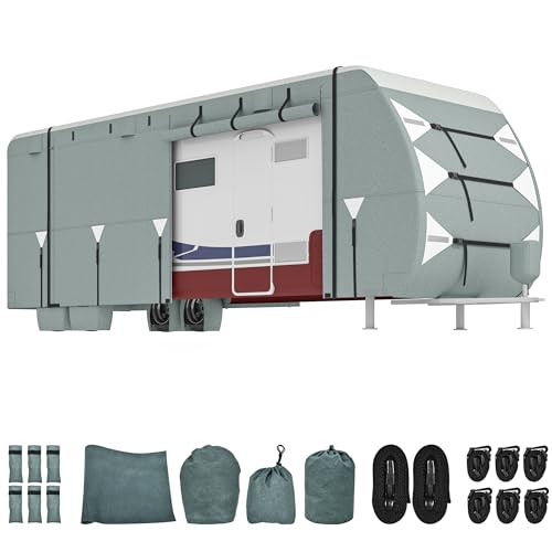 DWVO 24' to 27' Travel Trailer RV Cover Camper & Accessory Kit