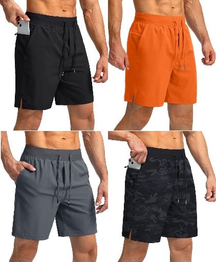 Soothfeel Men's Running Shorts with Zipper Pockets Deal