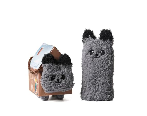 Fuzzy Animal Socks with Gift Box