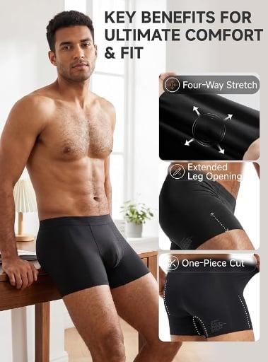 Second Skin Silky Soft Anti-Chafe Men's 100S TENCELâ„¢ Modal Boxer Briefs - 3 Pack Deal