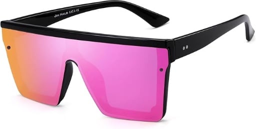Flat Top Mirror Shield Sunglasses