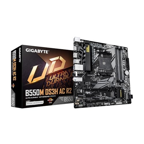 GIGABYTE B550M DS3H AC R2 AMD AM4 Micro-ATX DDR4 Dual M.2 Motherboard