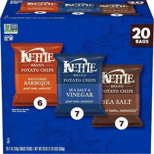 Kettle Brand Potato Chips Variety Pack 1 Oz 20 Ct