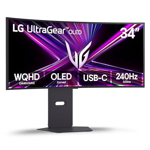 LG 34GX900A-B 34-Inch WQHD OLED Curved Gaming Monitor 240Hz