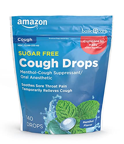 Amazon Basic Care Sugar Free Menthol or Honey Lemon Cough Drops 140 Count Deal