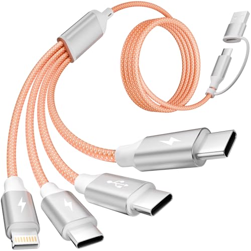 MPATIBY 5' 4-in-2 Multi Charging Cable w/ Dual USB-A & USB-C Inputs Deal
