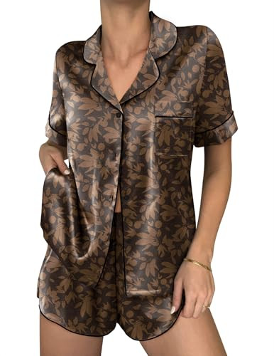 Ekouaer Satin Silk Pajamas Set S-XXL