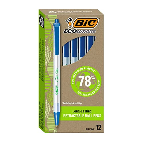 BIC Ecolutions Clic Stic Ballpoint Pens 12-Count (Blue)