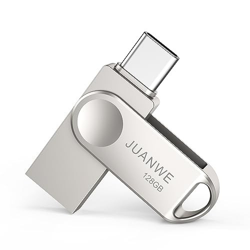 JUANWE 128GB USB C Flash Drive Dual USB 3.0 Type C + USB A