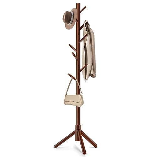 WANGMUXIA Freestanding Coat Rack – 8 Hooks, 3 Adjustable Size Deal